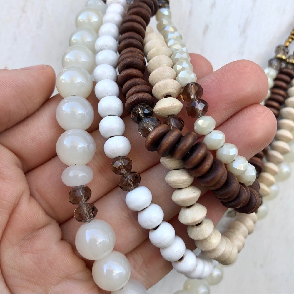 The Limited Beaded Neutral Statement Necklace - image 5